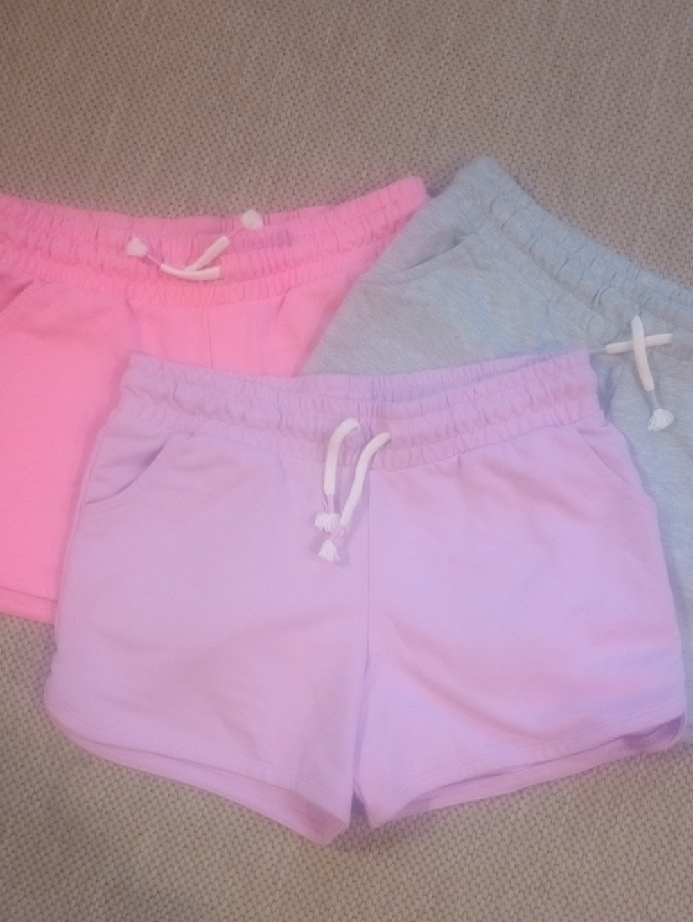 Price🔽 Cat & Jack Pink, Lavender and Light Gray Girls' Casual Shorts - Picture 3 of 10